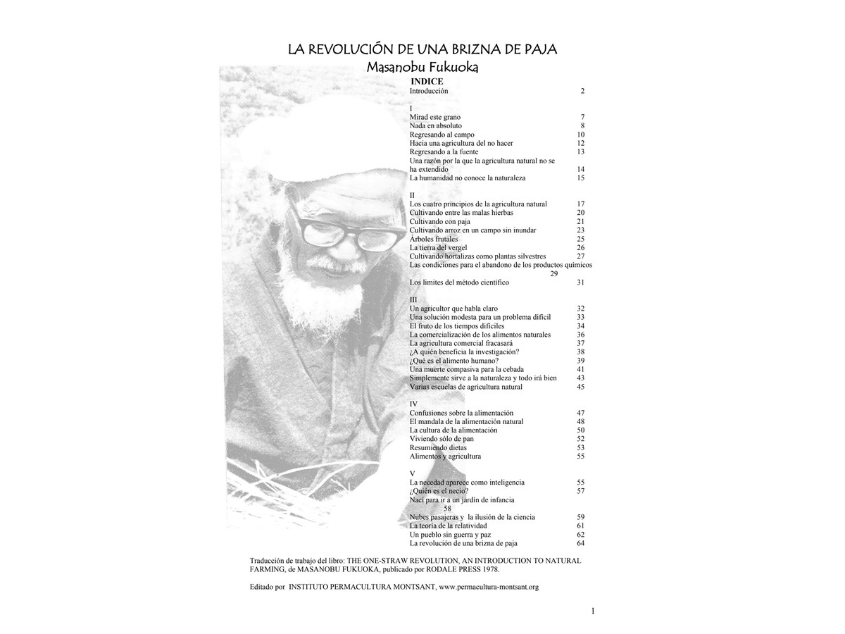 Primera página de La revolución de una brizna de paja