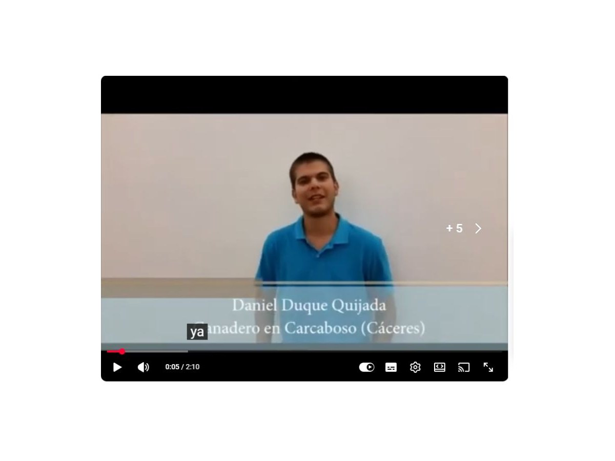Pantalla inicial de Testimonios sobre el taller práctico de Economía Circular y Agroecología en Carcaboso