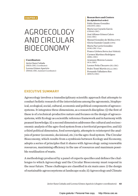 Portada del capítulo Agroecology and Circular Bioeconomy