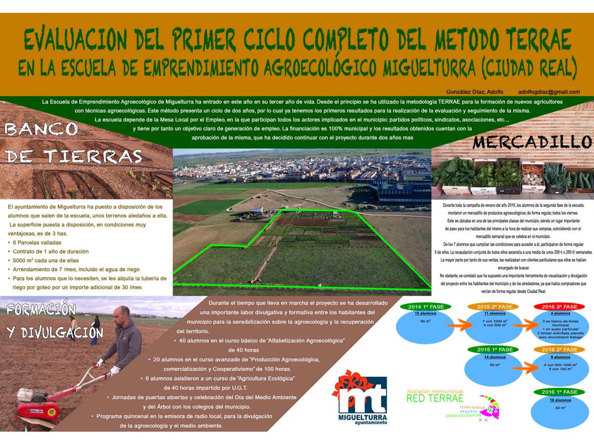 Primera página de Evaluación del primer ciclo completo del método Terrae en la escuela de emprendimiento agroecológico Miguelturra (Ciudad Real)