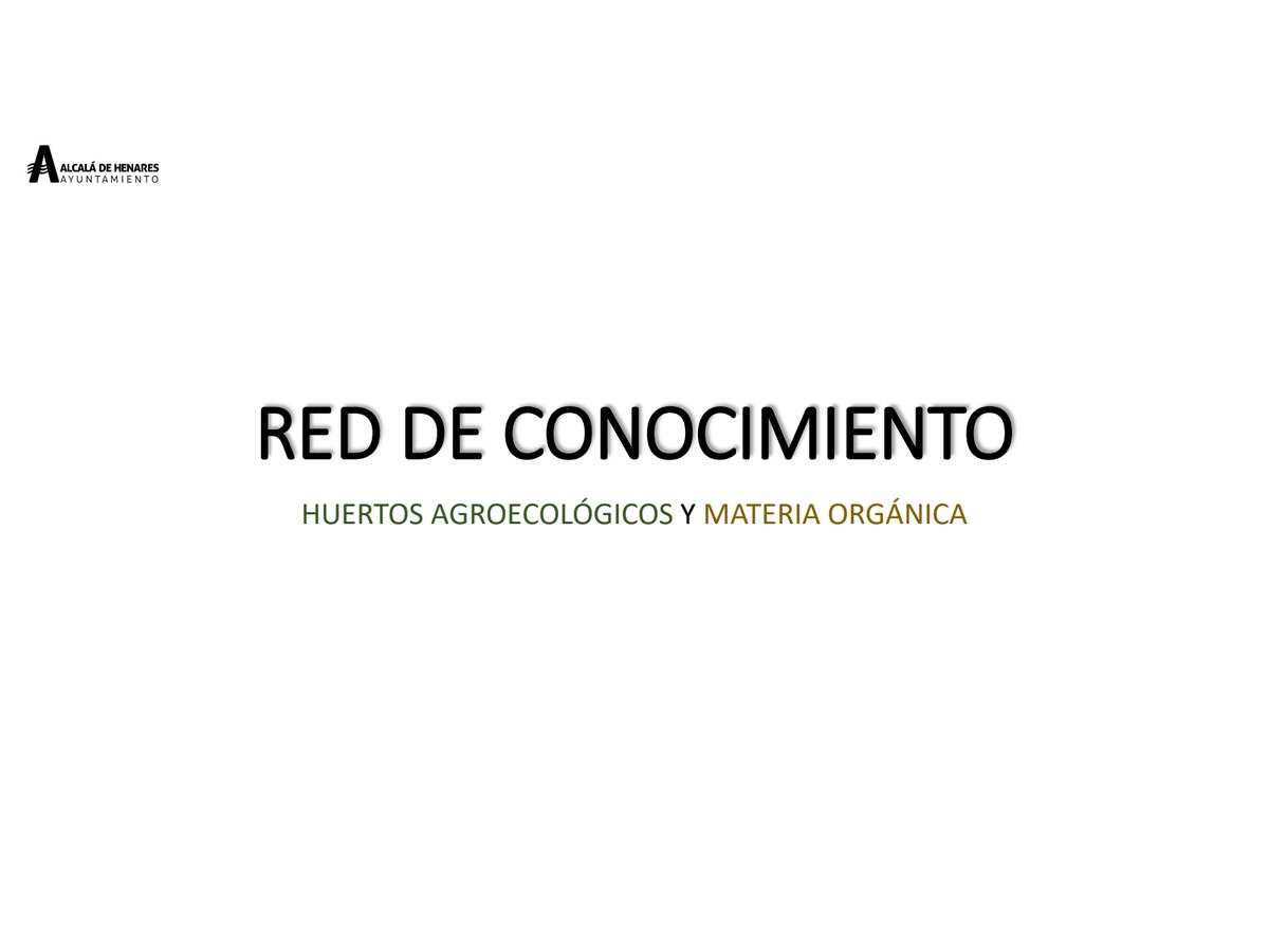 Primera página de Red de conocimiento: huertos agroecológicos y materia orgánica