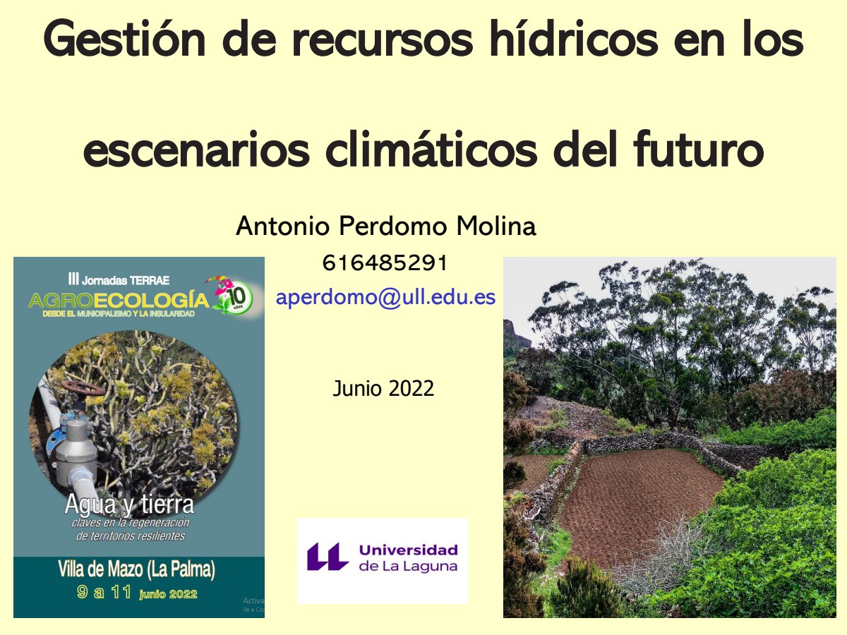 Primera página de Gestión de recursos hídricos en los escenarios climáticos del futuro
